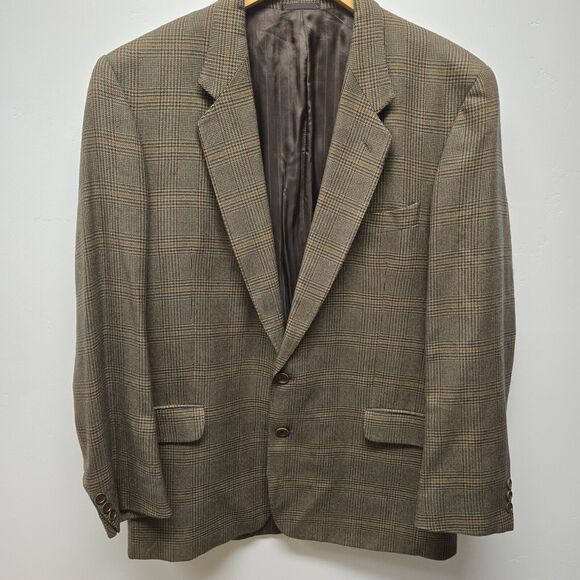 Vintage Jaeger Blazer Mens sz 54L Sports Coat 100% Cashmere Houndstooth Jacket - Picture 1 of 10